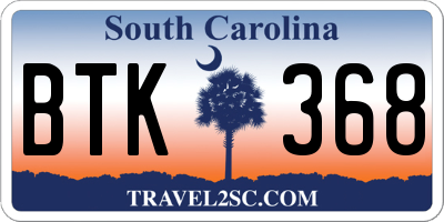 SC license plate BTK368