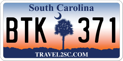 SC license plate BTK371
