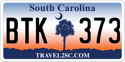 SC license plate BTK373