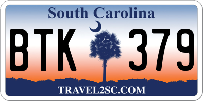 SC license plate BTK379