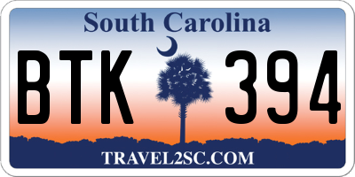 SC license plate BTK394