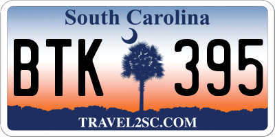 SC license plate BTK395