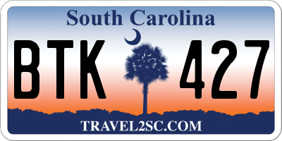 SC license plate BTK427