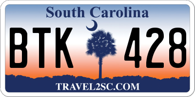 SC license plate BTK428
