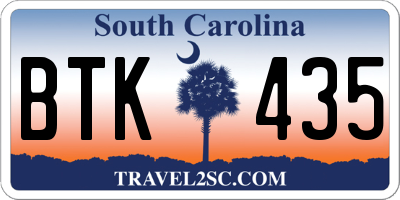 SC license plate BTK435