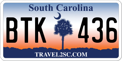 SC license plate BTK436