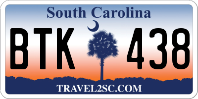 SC license plate BTK438