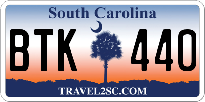 SC license plate BTK440