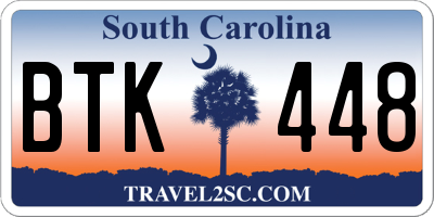 SC license plate BTK448