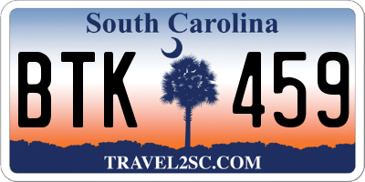 SC license plate BTK459