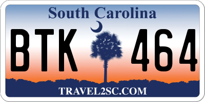SC license plate BTK464