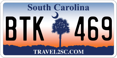 SC license plate BTK469