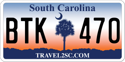 SC license plate BTK470