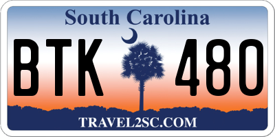 SC license plate BTK480