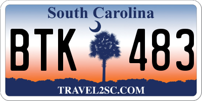 SC license plate BTK483