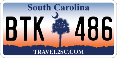 SC license plate BTK486