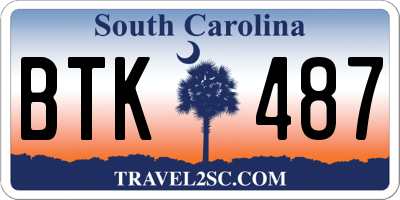 SC license plate BTK487