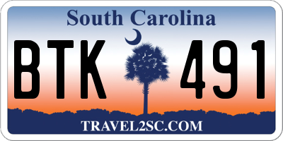 SC license plate BTK491