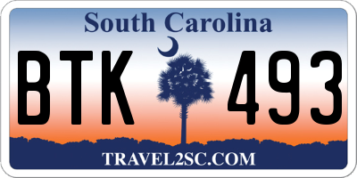 SC license plate BTK493