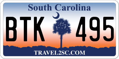 SC license plate BTK495
