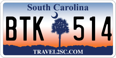 SC license plate BTK514