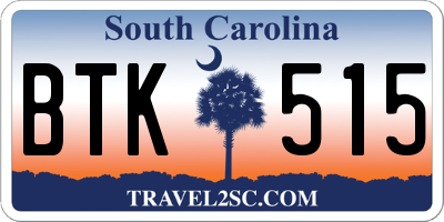 SC license plate BTK515