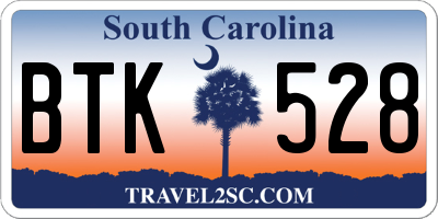 SC license plate BTK528