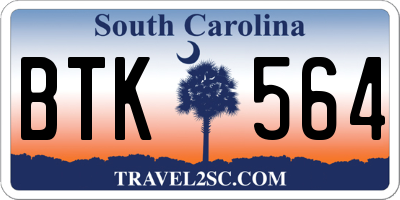 SC license plate BTK564