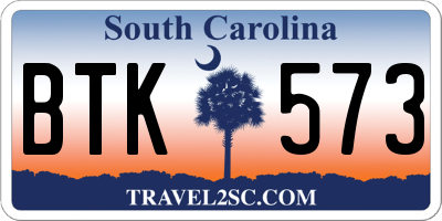 SC license plate BTK573