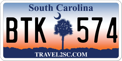 SC license plate BTK574