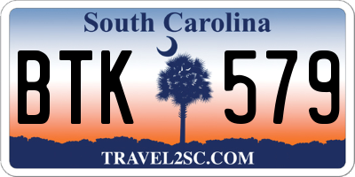 SC license plate BTK579