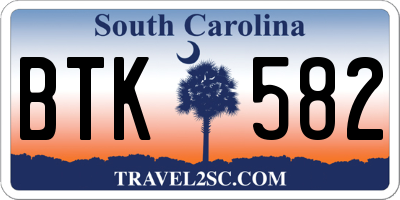 SC license plate BTK582