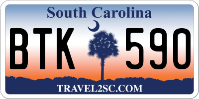 SC license plate BTK590