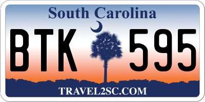 SC license plate BTK595