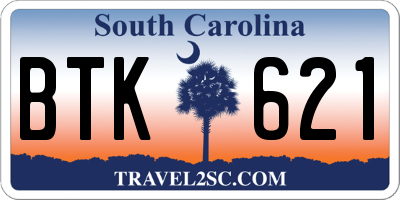 SC license plate BTK621