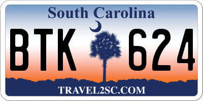 SC license plate BTK624