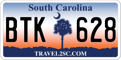 SC license plate BTK628