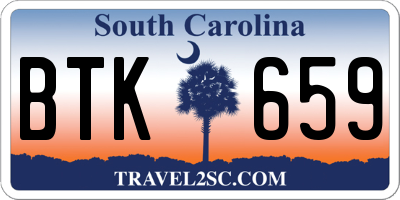 SC license plate BTK659
