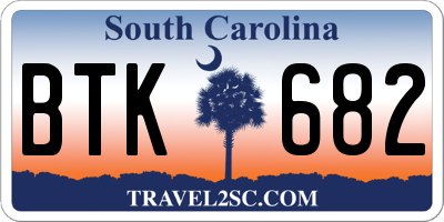 SC license plate BTK682