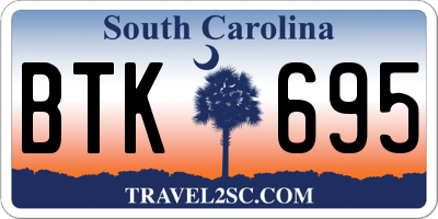 SC license plate BTK695