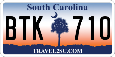 SC license plate BTK710
