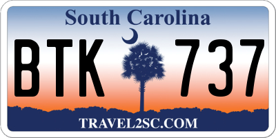 SC license plate BTK737