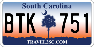 SC license plate BTK751