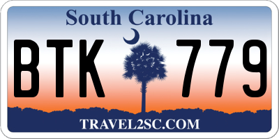 SC license plate BTK779