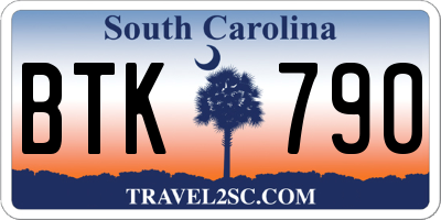 SC license plate BTK790