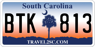 SC license plate BTK813