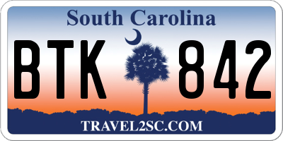 SC license plate BTK842