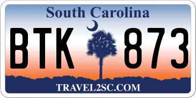 SC license plate BTK873