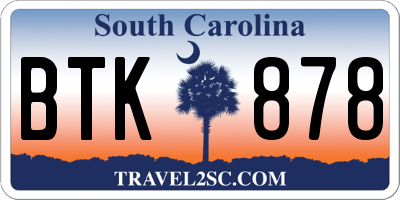 SC license plate BTK878
