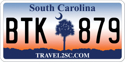 SC license plate BTK879